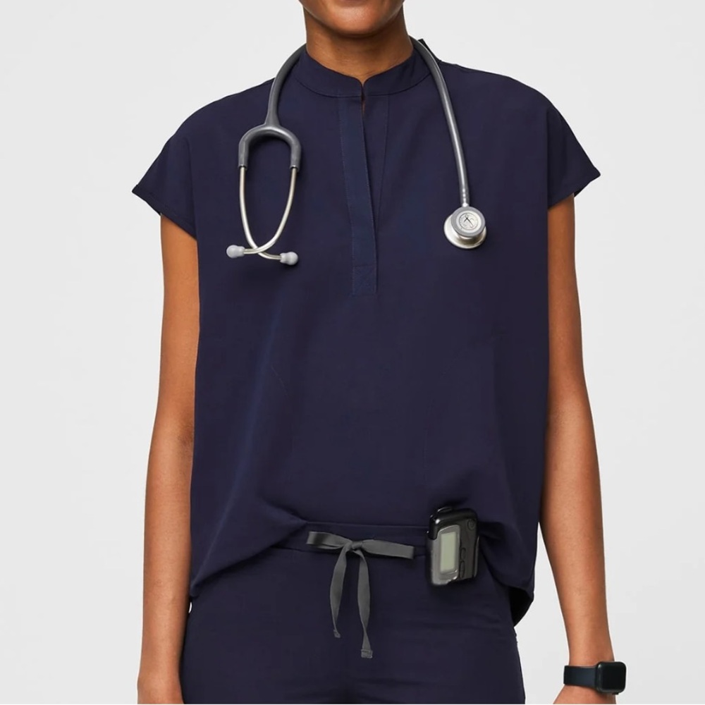 Figs Rafaela - Oversized Scrub Top S Navy